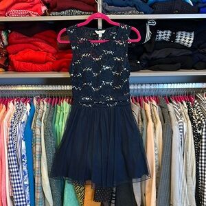 Speechless navy lace with silver sequins sleeveless dress size 7